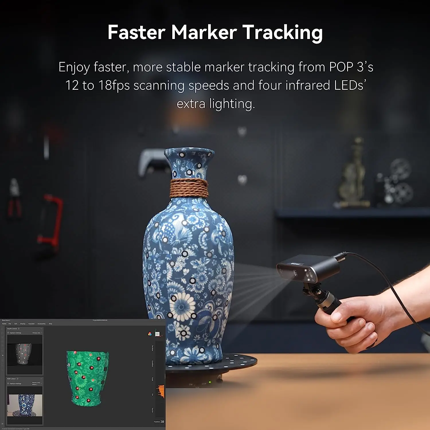 Ручной 3D лазерный сканер Revo – обзор и цена Handheld 3D Scanner High Precision